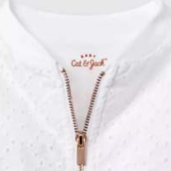 NWT Sz 6-9mo Girls Eyelet Bomber Jacket Cat & Jack - Picture 2 of 6